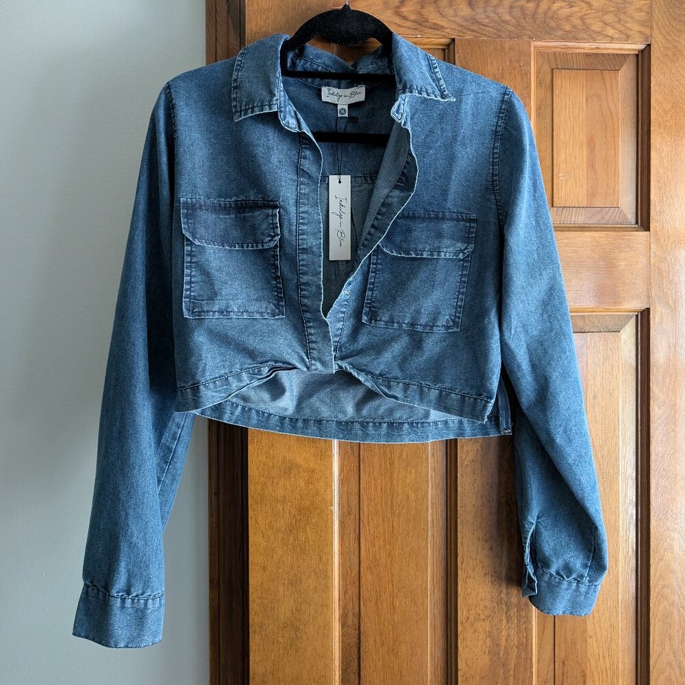 Cropped Chambray Top